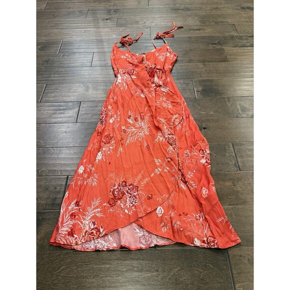 Minkpink Womens Orange Floral Hot Spring Wrap Dress Size S SMALL NWT NEW - Picture 2 of 11